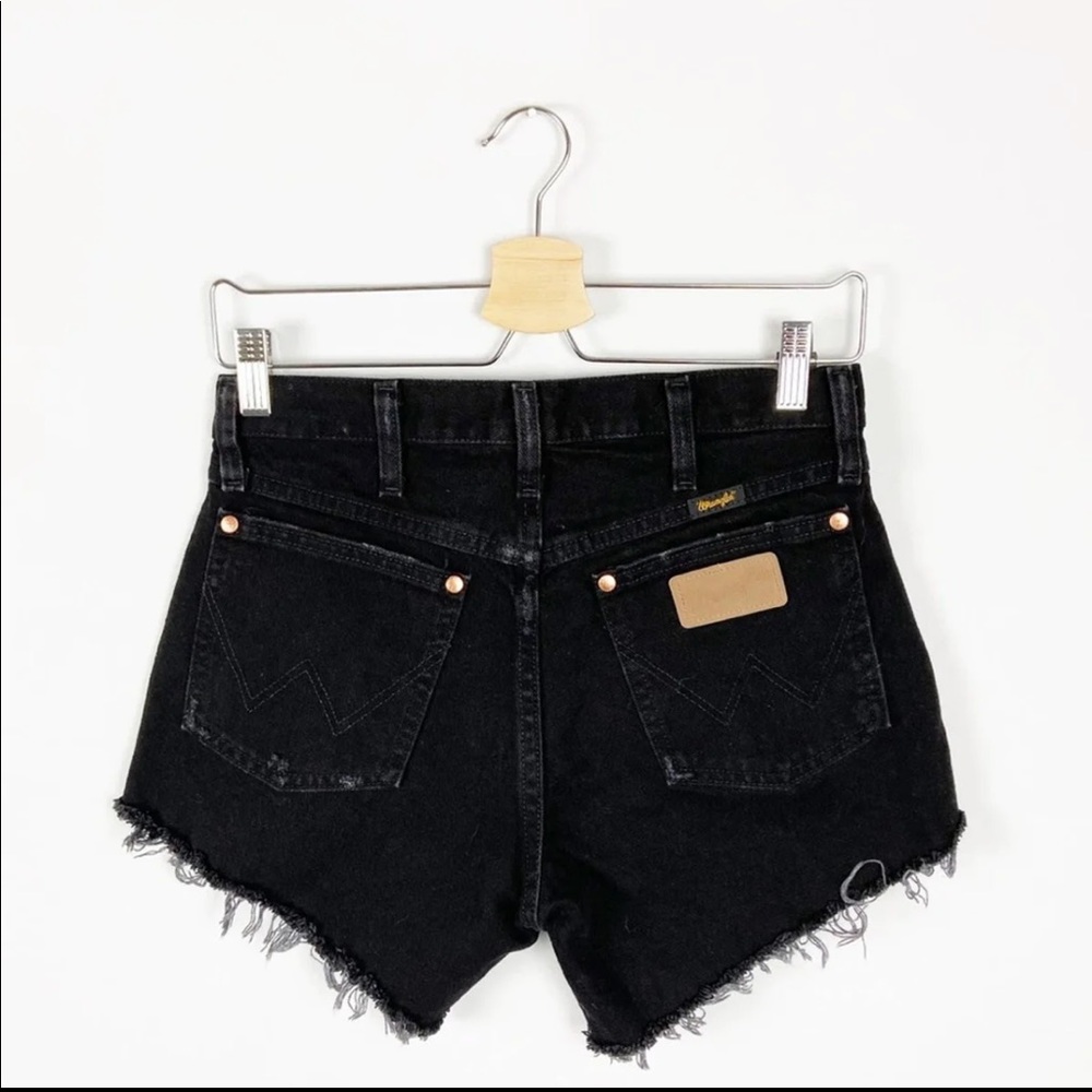 Wrangler High Rise Distressed Cut Off Denim Shorts
